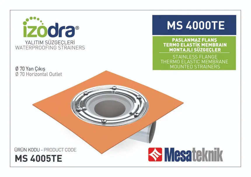 MS 4000TE Termo Elastik Örtü Paslanmaz Flanş Montajlı Süzgeçler