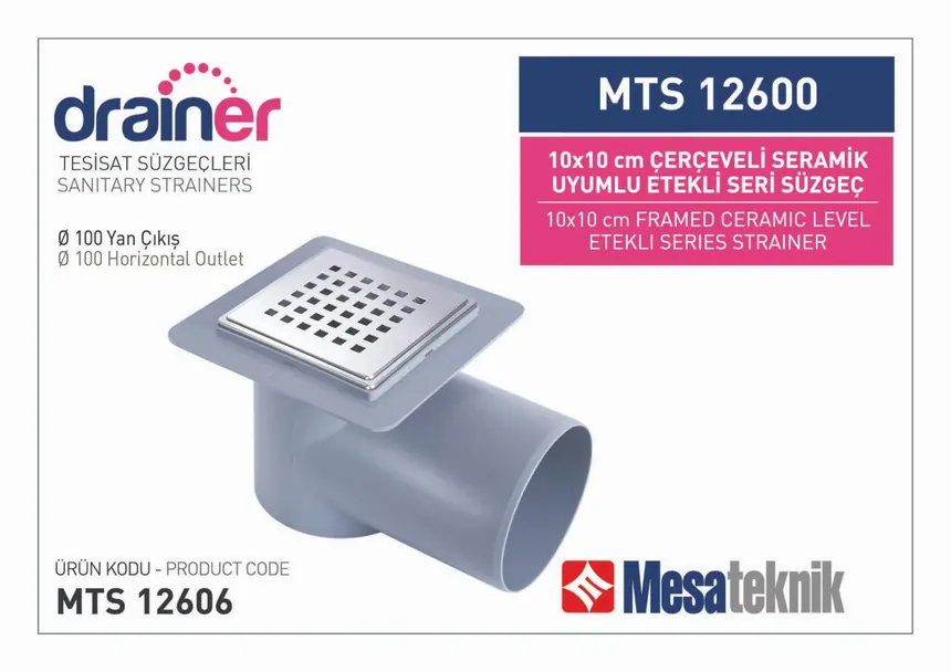 MTS 12600 Etekli Serisi Paslanmaz Çerçeveli 10 cm