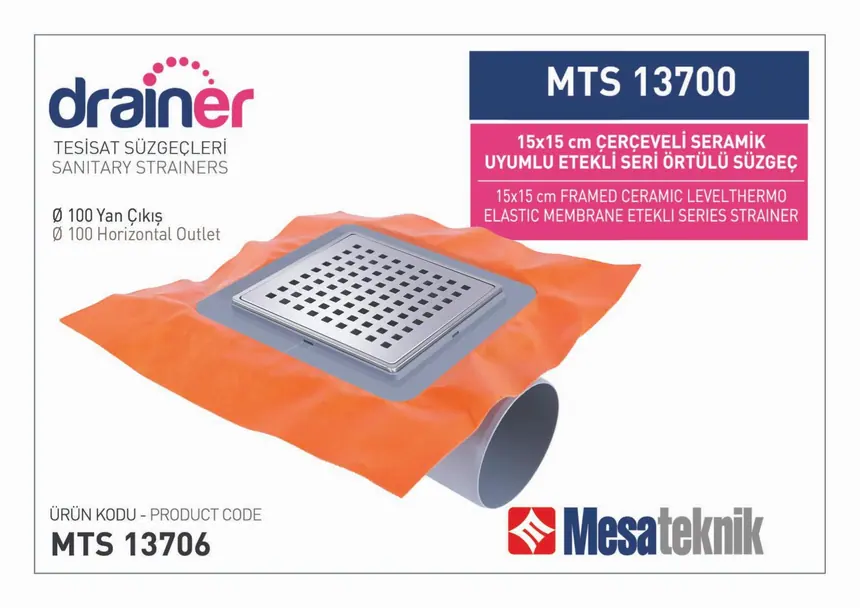 MTS 13700 Etekli Serisi Paslanmaz Çerçeveli Örtülü 15 cm