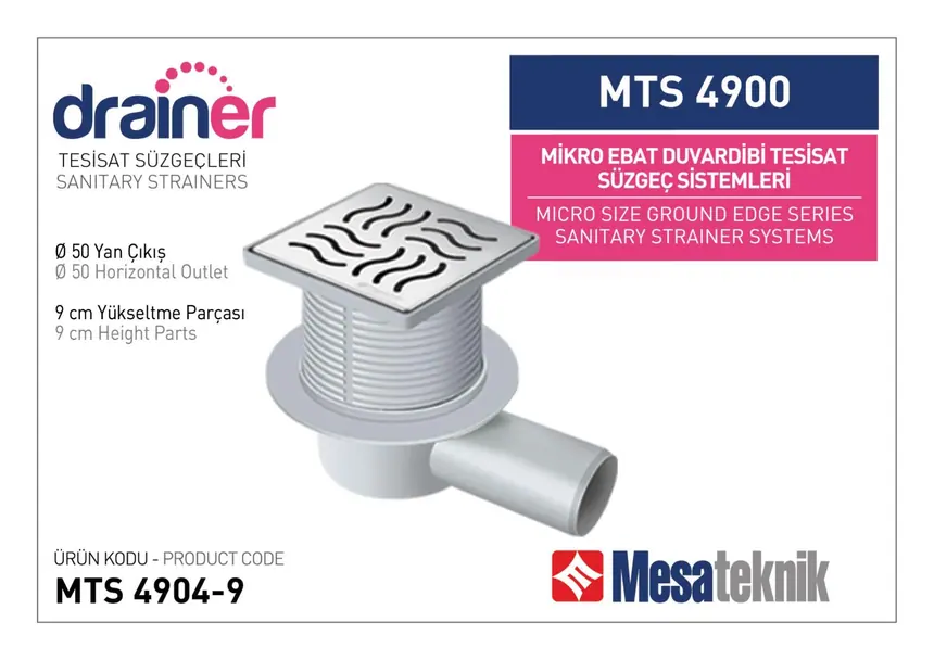 MTS 4900 Mikro Ebat Duvardibi Tesisat Süzgeç Sistemleri
