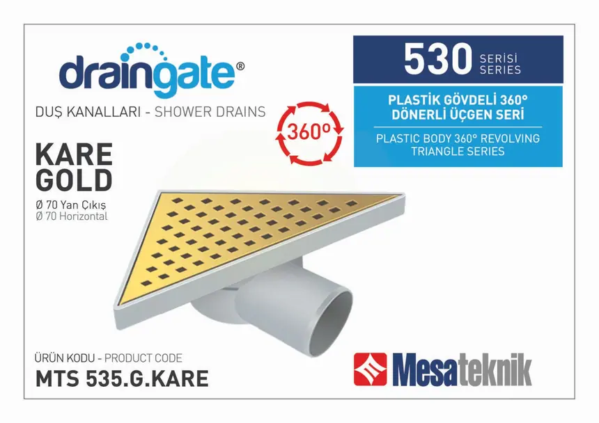 MTS 530 Plastik Gövdeli 360º Dönerli 20 cm Üçgen Seri