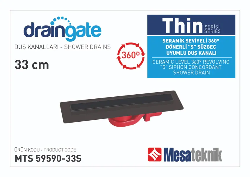MTS 59590S Thin Serisi 360º Dönerli S Süzgeç Uyumlu Siyah Gövde