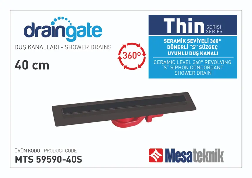 MTS 59590S Thin Serisi 360º Dönerli S Süzgeç Uyumlu Siyah Gövde