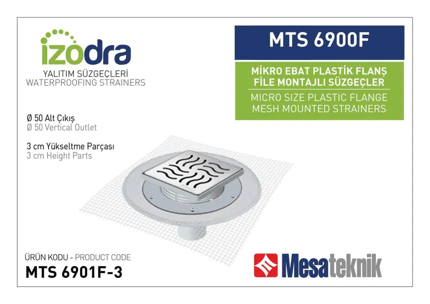 MTS 6900F Fileli Plastik Flanş Montajlı Süzgec Sistemleri Mikro Ebat