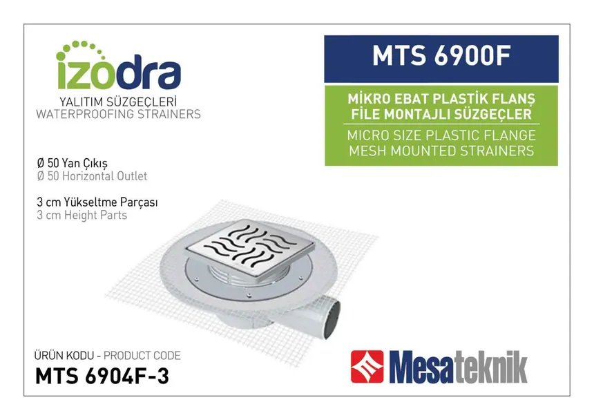 MTS 6900F Fileli Plastik Flanş Montajlı Süzgec Sistemleri Mikro Ebat