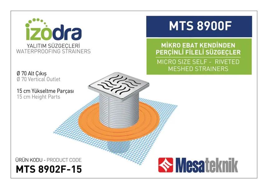 MTS 8900F Kendinden Percinli Fileli Suzgec Sistemleri Mikro Ebat
