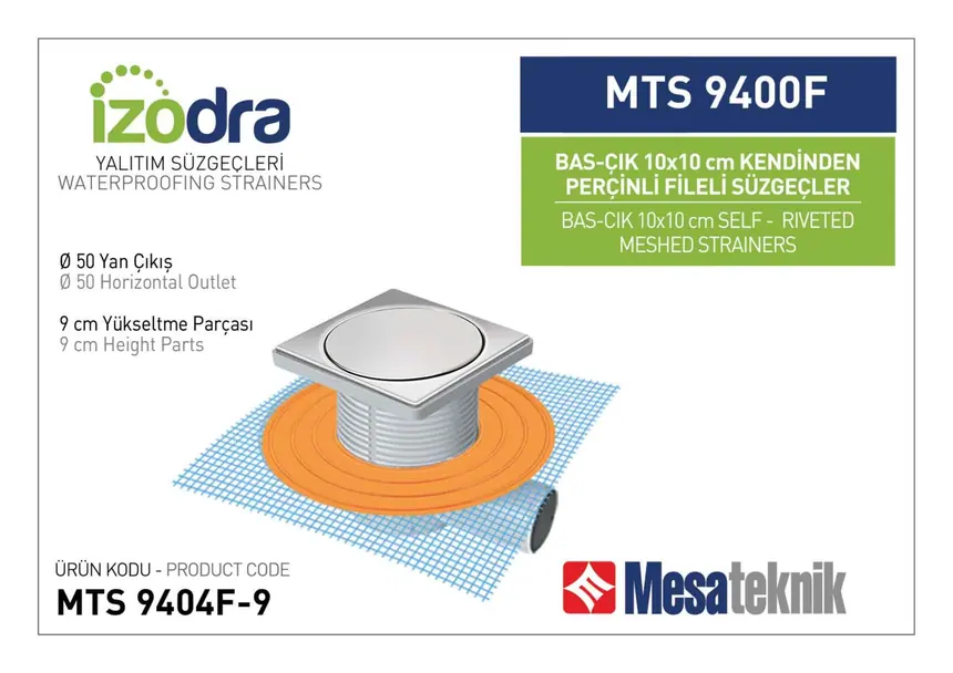 MTS 9400F Kendinden Percinli Fileli Suzgec Sistemleri 10 cm BasÇık