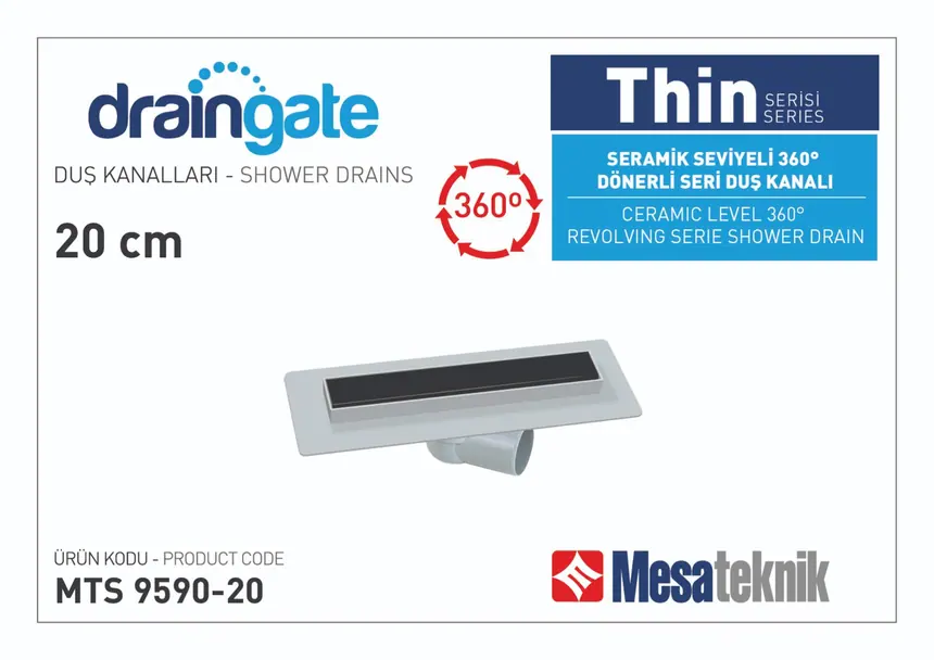 MTS 9590 Thin Serisi 360º Dönerli Gri Gövde