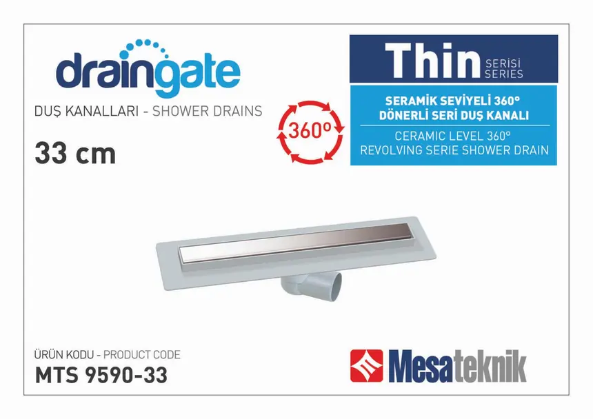 MTS 9590 Thin Serisi 360º Dönerli Gri Gövde